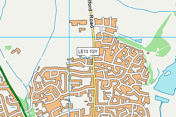 LE13 1GY map - OS VectorMap District (Ordnance Survey) LE13 1GY map - OS VectorMap District (Ordnance Survey)
