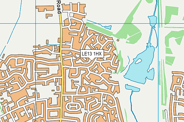 LE13 1HX map - OS VectorMap District (Ordnance Survey) LE13 1HX map - OS VectorMap District (Ordnance Survey)
