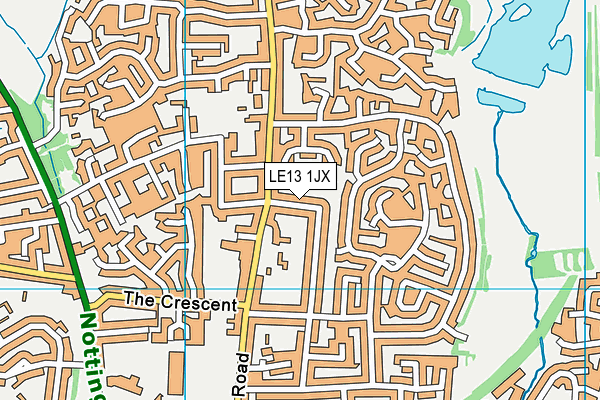LE13 1JX map - OS VectorMap District (Ordnance Survey) LE13 1JX map - OS VectorMap District (Ordnance Survey)