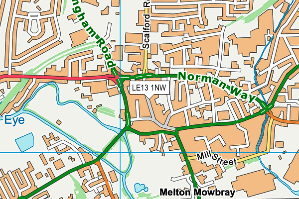 LE13 1NW map - OS VectorMap District (Ordnance Survey) LE13 1NW map - OS VectorMap District (Ordnance Survey)