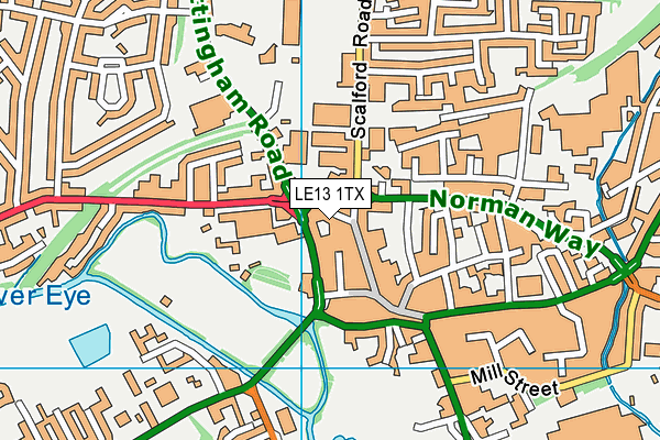 LE13 1TX map - OS VectorMap District (Ordnance Survey) LE13 1TX map - OS VectorMap District (Ordnance Survey)