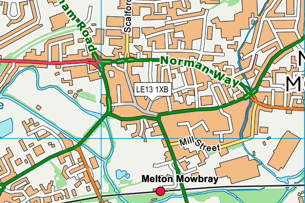 LE13 1XB map - OS VectorMap District (Ordnance Survey) LE13 1XB map - OS VectorMap District (Ordnance Survey)