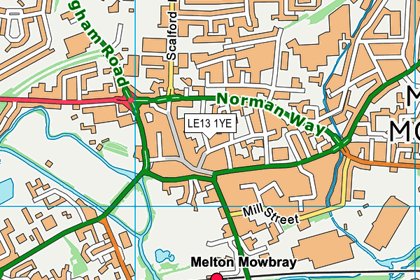 LE13 1YE map - OS VectorMap District (Ordnance Survey) LE13 1YE map - OS VectorMap District (Ordnance Survey)