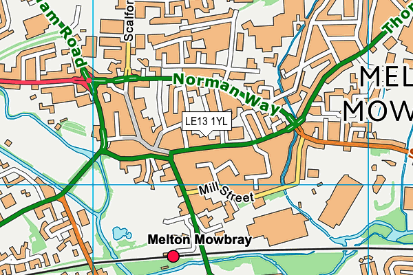 LE13 1YL map - OS VectorMap District (Ordnance Survey) LE13 1YL map - OS VectorMap District (Ordnance Survey)
