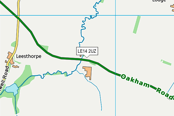 LE14 2UZ map - OS VectorMap District (Ordnance Survey)