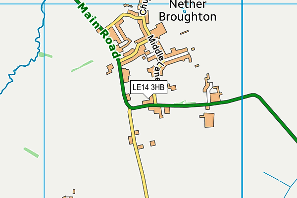 LE14 3HB map - OS VectorMap District (Ordnance Survey)