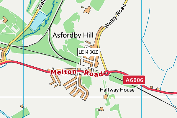 LE14 3QZ map - OS VectorMap District (Ordnance Survey) LE14 3QZ map - OS VectorMap District (Ordnance Survey)