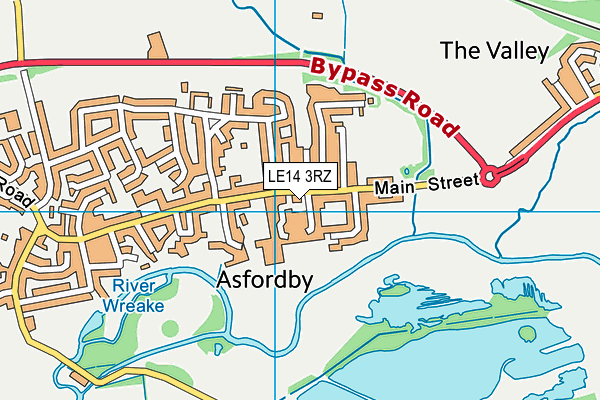 LE14 3RZ map - OS VectorMap District (Ordnance Survey) LE14 3RZ map - OS VectorMap District (Ordnance Survey)