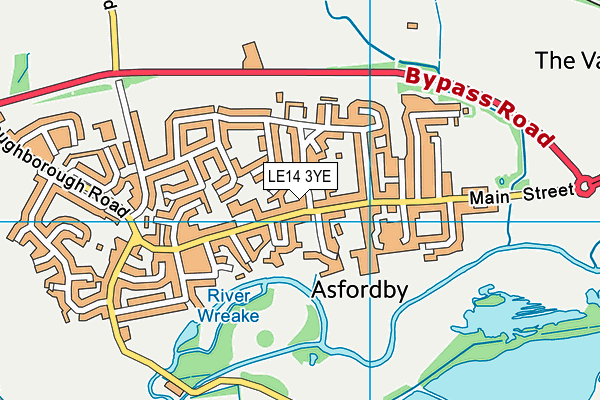 LE14 3YE map - OS VectorMap District (Ordnance Survey) LE14 3YE map - OS VectorMap District (Ordnance Survey)