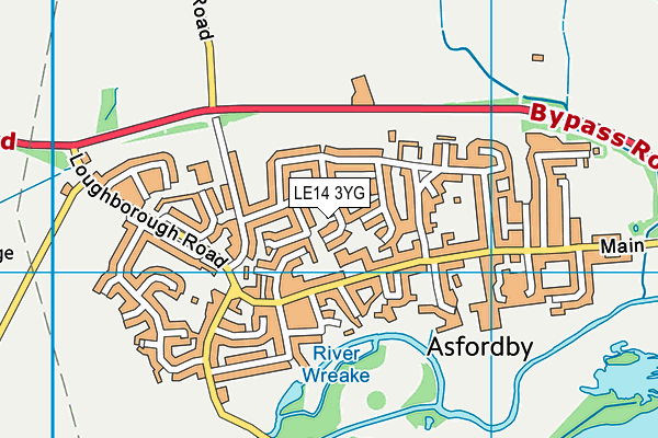 LE14 3YG map - OS VectorMap District (Ordnance Survey) LE14 3YG map - OS VectorMap District (Ordnance Survey)