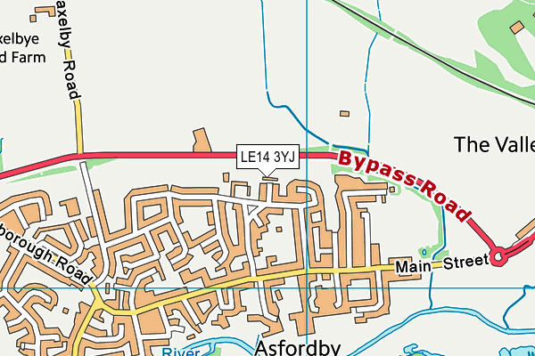 LE14 3YJ map - OS VectorMap District (Ordnance Survey) LE14 3YJ map - OS VectorMap District (Ordnance Survey)