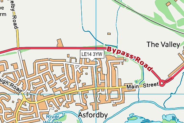 LE14 3YW map - OS VectorMap District (Ordnance Survey) LE14 3YW map - OS VectorMap District (Ordnance Survey)