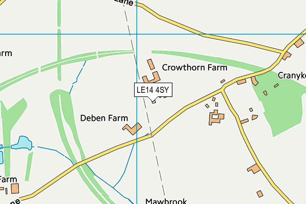 LE14 4SY map - OS VectorMap District (Ordnance Survey) LE14 4SY map - OS VectorMap District (Ordnance Survey)