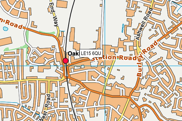 LE15 6QU map - OS VectorMap District (Ordnance Survey)