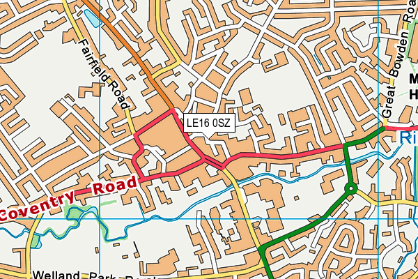 LE16 0SZ map - OS VectorMap District (Ordnance Survey)