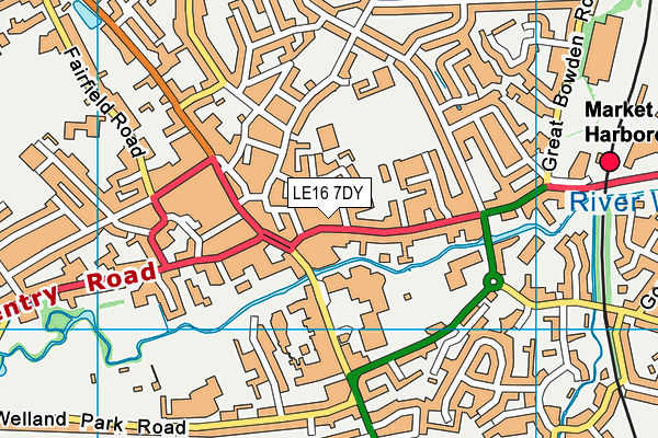LE16 7DY map - OS VectorMap District (Ordnance Survey) LE16 7DY map - OS VectorMap District (Ordnance Survey)