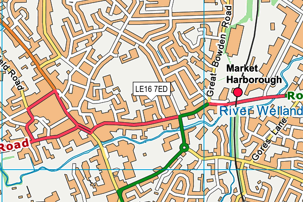 LE16 7ED map - OS VectorMap District (Ordnance Survey) LE16 7ED map - OS VectorMap District (Ordnance Survey)
