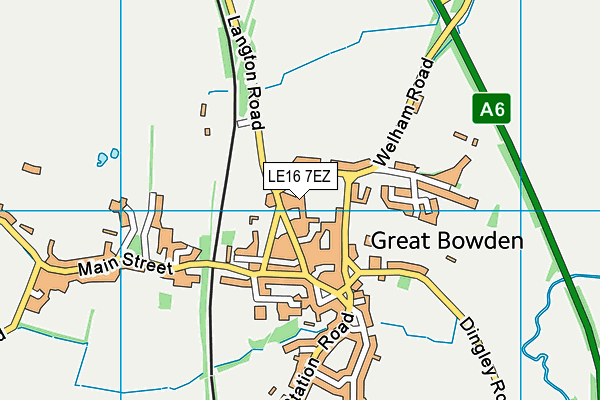 LE16 7EZ map - OS VectorMap District (Ordnance Survey)