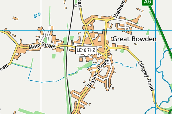 LE16 7HZ map - OS VectorMap District (Ordnance Survey)