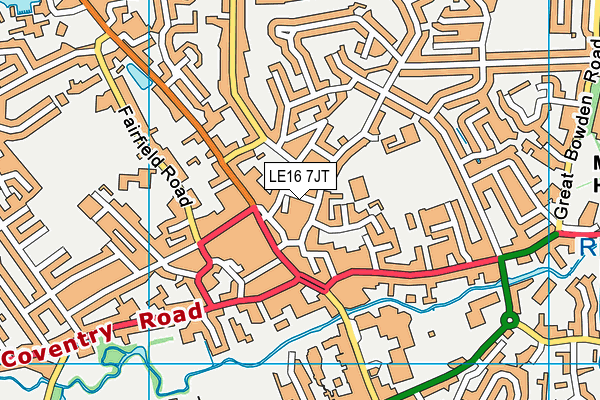 LE16 7JT map - OS VectorMap District (Ordnance Survey) LE16 7JT map - OS VectorMap District (Ordnance Survey)
