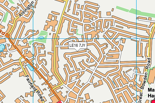 LE16 7JY map - OS VectorMap District (Ordnance Survey) LE16 7JY map - OS VectorMap District (Ordnance Survey)