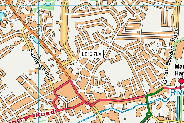 LE16 7LX map - OS VectorMap District (Ordnance Survey) LE16 7LX map - OS VectorMap District (Ordnance Survey)