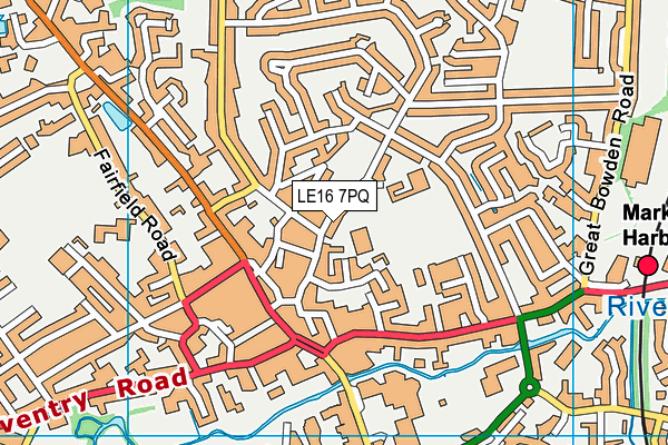 LE16 7PQ map - OS VectorMap District (Ordnance Survey) LE16 7PQ map - OS VectorMap District (Ordnance Survey)