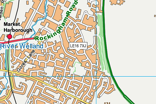 LE16 7XJ map - OS VectorMap District (Ordnance Survey) LE16 7XJ map - OS VectorMap District (Ordnance Survey)