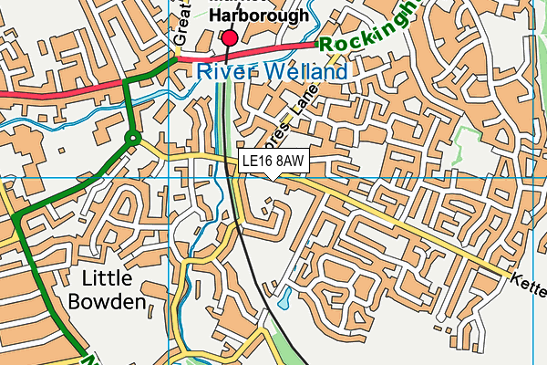 LE16 8AW map - OS VectorMap District (Ordnance Survey) LE16 8AW map - OS VectorMap District (Ordnance Survey)