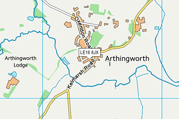 LE16 8JX map - OS VectorMap District (Ordnance Survey)