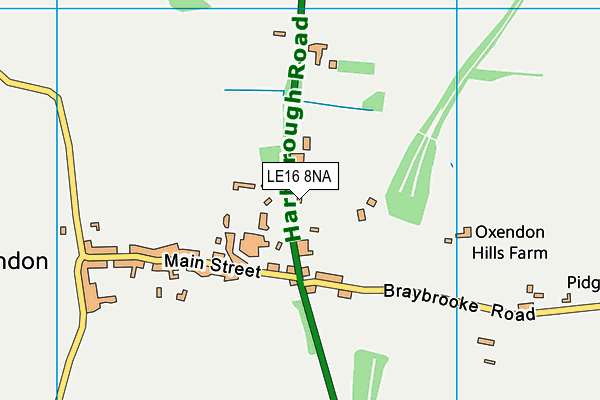 LE16 8NA map - OS VectorMap District (Ordnance Survey)