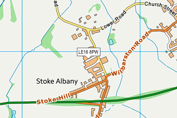 LE16 8PW map - OS VectorMap District (Ordnance Survey)