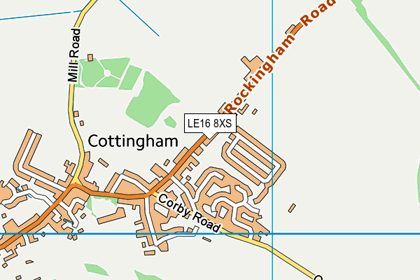 LE16 8XS map - OS VectorMap District (Ordnance Survey)