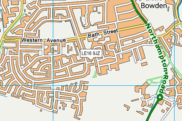 LE16 9JZ map - OS VectorMap District (Ordnance Survey) LE16 9JZ map - OS VectorMap District (Ordnance Survey)