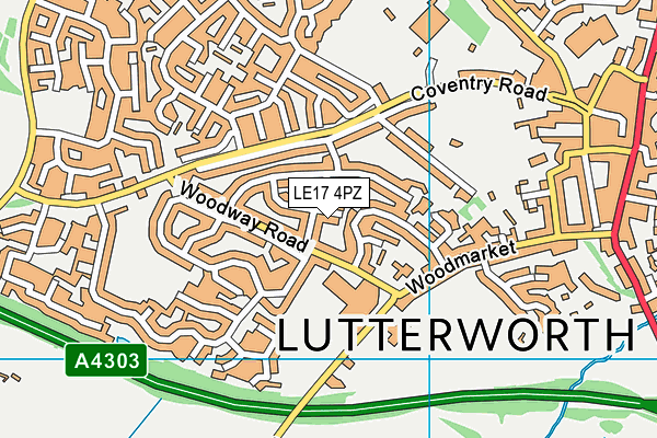LE17 4PZ map - OS VectorMap District (Ordnance Survey)