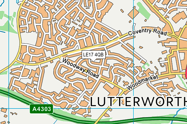 LE17 4QB map - OS VectorMap District (Ordnance Survey) LE17 4QB map - OS VectorMap District (Ordnance Survey)