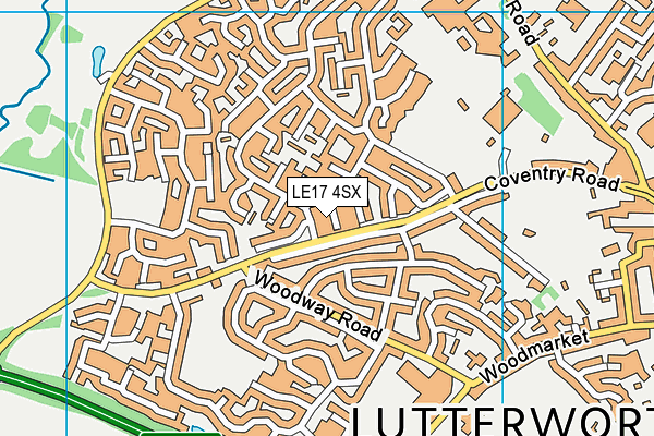 LE17 4SX map - OS VectorMap District (Ordnance Survey) LE17 4SX map - OS VectorMap District (Ordnance Survey)