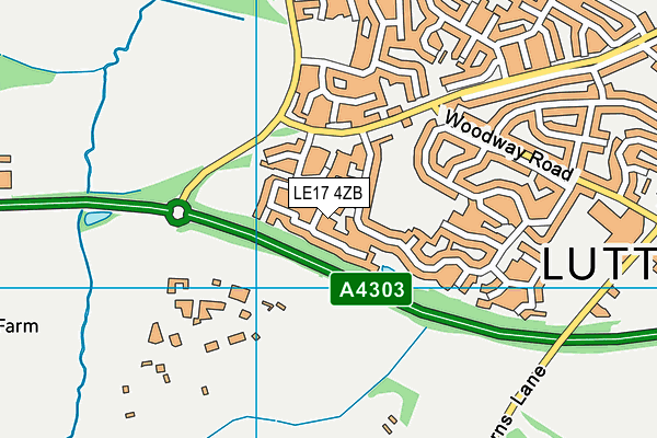 LE17 4ZB map - OS VectorMap District (Ordnance Survey)