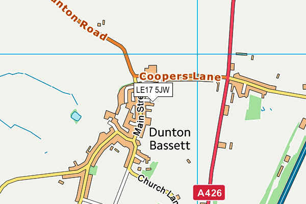 LE17 5JW map - OS VectorMap District (Ordnance Survey)