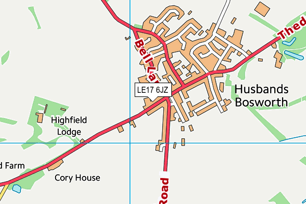 LE17 6JZ map - OS VectorMap District (Ordnance Survey) LE17 6JZ map - OS VectorMap District (Ordnance Survey)