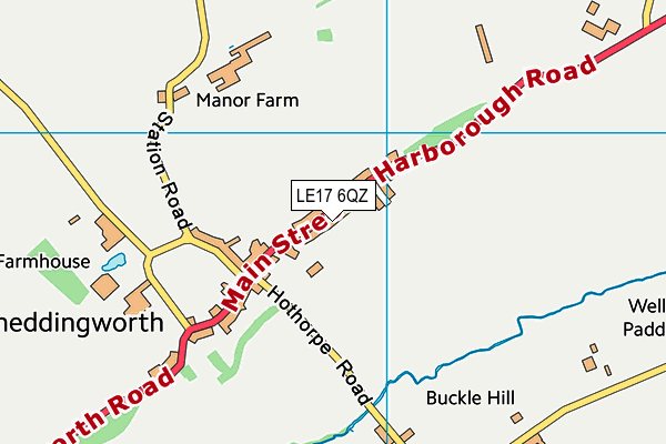 LE17 6QZ map - OS VectorMap District (Ordnance Survey)