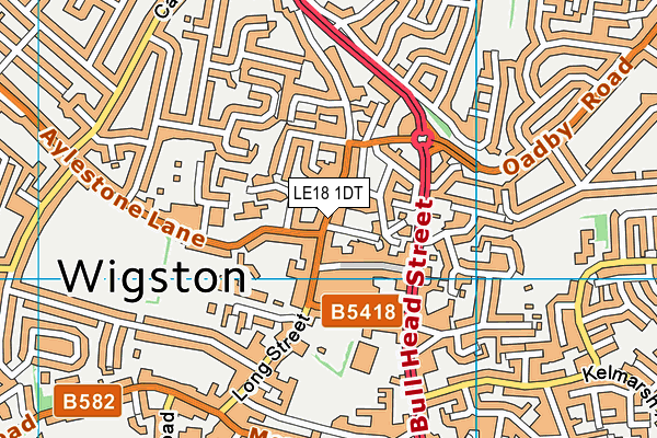LE18 1DT map - OS VectorMap District (Ordnance Survey) LE18 1DT map - OS VectorMap District (Ordnance Survey)