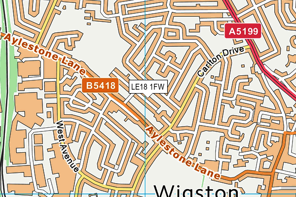 LE18 1FW map - OS VectorMap District (Ordnance Survey) LE18 1FW map - OS VectorMap District (Ordnance Survey)