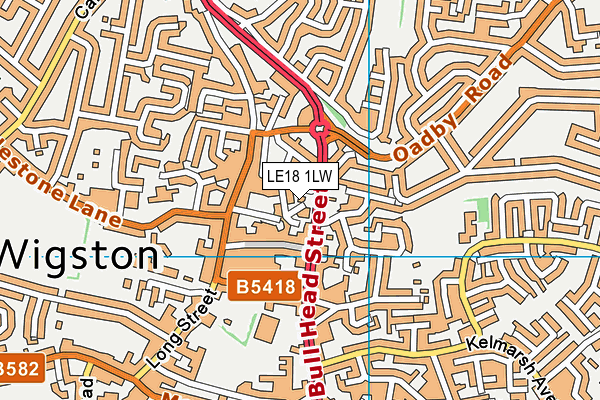 LE18 1LW map - OS VectorMap District (Ordnance Survey) LE18 1LW map - OS VectorMap District (Ordnance Survey)