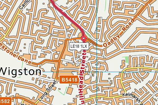 LE18 1LX map - OS VectorMap District (Ordnance Survey) LE18 1LX map - OS VectorMap District (Ordnance Survey)