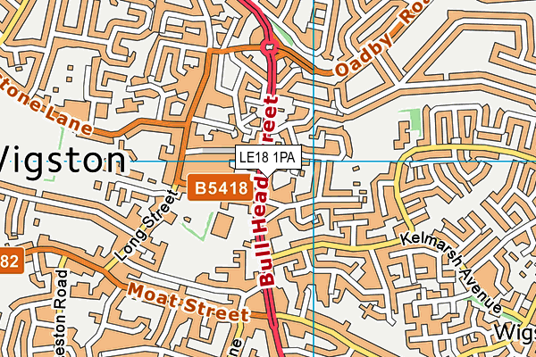 LE18 1PA map - OS VectorMap District (Ordnance Survey) LE18 1PA map - OS VectorMap District (Ordnance Survey)