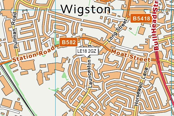 LE18 2GZ map - OS VectorMap District (Ordnance Survey) LE18 2GZ map - OS VectorMap District (Ordnance Survey)