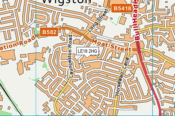 LE18 2HG map - OS VectorMap District (Ordnance Survey) LE18 2HG map - OS VectorMap District (Ordnance Survey)