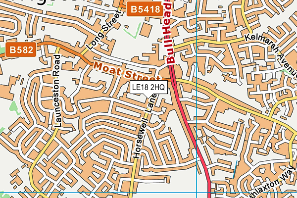 LE18 2HQ map - OS VectorMap District (Ordnance Survey) LE18 2HQ map - OS VectorMap District (Ordnance Survey)