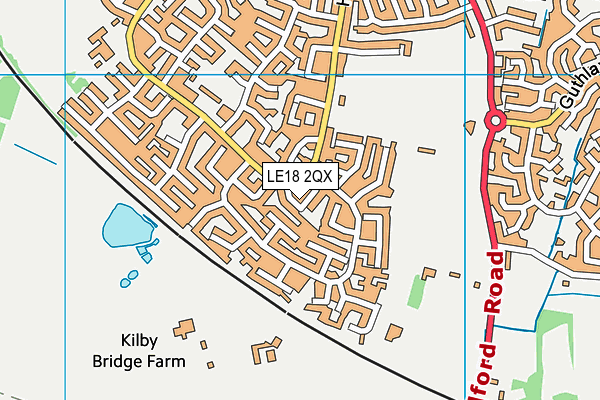 LE18 2QX map - OS VectorMap District (Ordnance Survey) LE18 2QX map - OS VectorMap District (Ordnance Survey)